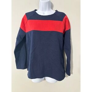 Sail to Sable Womens Top Size S Long Sleeve‎ Red Navy Colorblock Pullover
